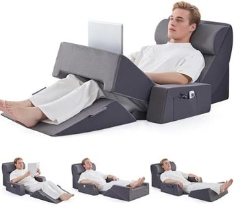 Yojoker Orthopedic Bed Wedge Pillow Set for Sleeping, Post Surgery Foam for Body, Back and Leg Pain Relief Comfortable & Adjustable Support Pillows-Anti Snoring, Heartburn (Full Gray, 9 Piece Set)