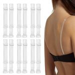 FreeSkill Adjustable-Transparent-replacement strapless-Invisible Bra Straps-6 Pairs Clear Bra Straps,Straps Clear Strap Bra Soft Replacement Clear Straps for Women Strapless Bras White