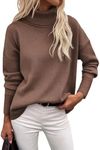 Zeagoo Women's Turtleneck Sweater 2024 Fall Winter Chunky Knitted Pullover High Low Hem Trendy Basic Jumper Top