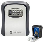 XShield 4-digit Combination Key Safe | Police-approved Wall-mount Lock Box | Weatherproof & Heavy-duty | Large Capacity For Keys & Access Cards | Outdoor Security Lockbox For Home & Business