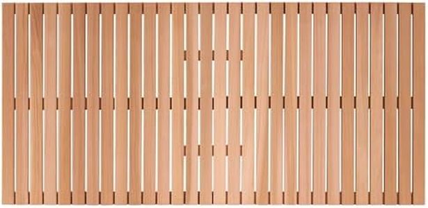 bingaai Cedar Wood Shower Mat 59" × 29.53", Cedar Wooden Bath Mats, Wood Bath Mat for Inside or Outside Shower, Cedar Sauna Floor Mat Extra Large, Non-Slip Shower Platform