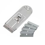 Wideskall Metal Retractable Safety Scraper with 5 Single Edge 1.5" inch Razor Blades Set