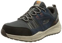 Skechers Men's Equalizer 4.0 Trail KANDALA Sneaker, Navy Leather/Mesh/Synthetic/Orange Trim, 10 UK