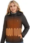 Vestego Heated Jackets for Women, Lightweight Electric Heated Jacket with 12V 20000mAh Battery Pack, 6 Heating Zones, Black M