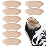 WLLHYF 4 Pairs Heel Grips Liner Cushions Inserts for Loose Shoes, Heel Cushion Pads 5D Comfort Shoe Grips Self-Adhesive Heel Inserts Heel Protectors to Reduce Friction Heel and Shoe (Skin)