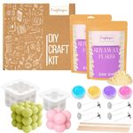 Craftinger DIY Bubble Candle Making Kit with 400gm SOYA Wax | 2 Different Size Silicon Molds | 4 Pigment | Wicks & Sticks | Beginner Kit for Kids & Adults | Ideal for Birthday Gifts, Craft Lover