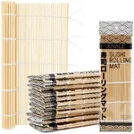 Juvale 12 Pack Bamboo Sushi Rolling Mat Bulk for Making Sushi and Japanese Restaurants (9.5 x 9.5 in)