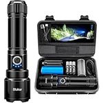 Blukar LED Torch, 20000 Lumens Super Bright Torches Led - Adjustable Focus, 5000 mAh, IP67 Waterproof, Powerful Long Lasting Handheld Flashlight for Power Cuts, Camping, Hiking, Emergency etc.