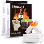 Nkiy Quen 32/64 Pcs Waterproof Solid Fuel Cubes Indoor-1300F Portable Fire Cubes Camping-Outdoor Accessories Lighter Cubes for BBQ,Campfires,Hiking (32)