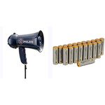 Dress Up America Pretend Play Police Officer's Megaphone with Siren Sound For Kids & Amazon Basics AA Performance Alkaline Batteries [Pack of 20] - Packaging May Vary