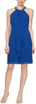 S.L. Fashions Women's Jewel Neck Halter Dress (Petite and Regular), Royal, 12