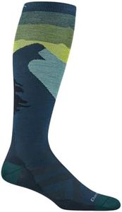 Darn Tough Vermont Men's Vermont Solstice OTC Lightweight Ski and Snowboard Sock (Style 8014) - Eclipse, X-Large
