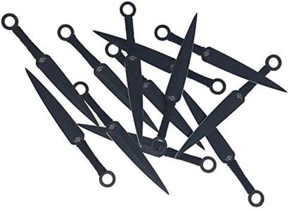 MasterTarget Kunai Style Fixed Blade Set. Stainless Steel Blade. for Collection, Gift, Target Throwing Practice (Black)