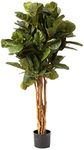 Nearly Natural 5490 4’ Fiddle Leaf Fig Artificial Tree 4 Green