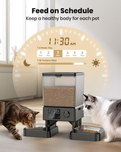 oneisall 5L Automatic Cat Feeder with Timer – Dual Pet Food Dispenser, Voice Recording