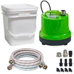 Tankless Water Heater Flushing Kit Includes 1/6HP Submersible Utility Water Pump with Adapters & 3 Gallons Pail & Hoses & Suction Cup Stabilizer, Easy to Use, Efficient Cleaning Water Heater Flush Kit