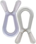 ZoLi Bunny Dual nub teether, 2 Pack Baby Teething Relief, Soft and Textured - lilac/ash