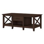 Bush Furniture Key West Coffee Table with Storage, Bing Cherry