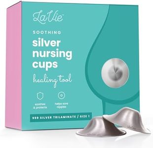 LaVie Silver Nursing Cups, Soothing Protection for Nursing Nipples of Newborns, Calming Relief for Breastfeeding Moms, 999 Silver Trilaminate All Natural (Size 1)