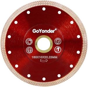 GoYonder Super Thin Diamond Ceramic Saw Blade Porcelain Cutting Blade for Cutting Ceramic Or Porcelain Tile (7"(180mm)-red)