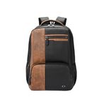 Gear Vintage 4 19"/28L anti theft faux leather Medium Water Resistant Laptop Backpack/Casual Backpack/Daypack/Travel Backpack/College Bag For Men/Women(Black-Tan)