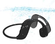 Open-Ear Swimming Bluetooth5.0 Headphone, IP68 Waterproof 8GB MP3 Music Player, Wireless Sports Earphone Bone Conduction Headset for Running Driving Cycling Black 8G