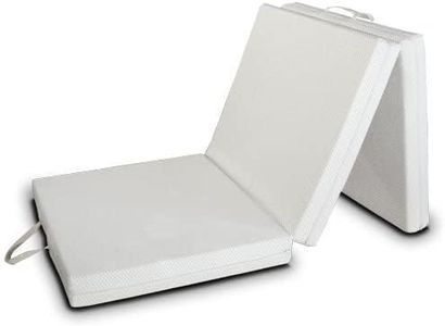 Evergreenweb Futon Easy Colchón, Plegable, Ahorro de Espacio, Plaza Individual, Firmeza Media, Blanco (97X200)