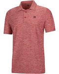 Three Sixty Six Golf Shirts for Men - Dry Fit Short-Sleeve Polo, Athletic Casual Collared T-Shirt, Texas Orange Heather, Small