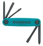 Bondhus 12547 GorillaGrip« Utility Fold-Up Set, 1 Phillips, 2 Phillips, 1/8-Inch Slotted, 3/16-Inch Slotted, and 1/4-Inch Slotted