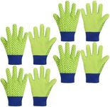 HANDLANDY 4 Pairs Kids Gardening Gloves, Girls Boys Children Garden Work Play Gloves (Green Dot, Medium)