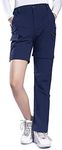 Hiauspor Hiking Pants Women Convertible Lightweight Zip Off Pants Quick Dry Outdoor Stretch Pants UPF 50+ Trousers (Navy, Small)