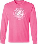 Joe's USA Koloa Circle Wave Vintage Pigment Dyed Long Sleeve Tee-NeonPink/w-S