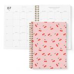 2024-2025 Cherry Small Academic Planner by Bright Day, 8.75" x 7.25" Daily Planner, July 2024 - June 2025, Weekly Agenda Academic Planner 2024-2025, Monthly Tabs, Vertical View, Twin Wire Binding,