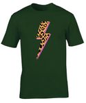 Hippowarehouse Leopard Print Electric Bolt Unisex Short Sleeve t-Shirt Large Adult Forest Green