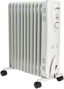 MYLEK Oil Filled Radiator with Adjustable Thermostat - 3 Heat Settings - Electric Portable Heater 11 Fin - Energy Efficient - 2.5kW - Safety Tip Over Protection & Safety Cut Off (2500W)