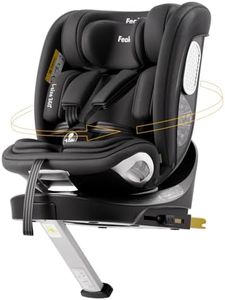 Feakaou 360 Car Seat with ISOFIX - for Newborn to 12 Years Children, i-Size (ECE R129/E4) Rotating Swivel Baby Car Seat,Group 0+1/2/3 (40-150cm),Rear Facing for Longer from Birth to 4 Years.Black.