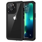 Lanhiem for iPhone 13 Pro Case, IP68 Waterproof Dustproof Shockproof 13 Pro Cases with Built-in Screen Protector, Full Body Protective Front and Back Cover for iPhone 13 Pro - 6.1 inch (Black)