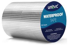 UNIDSC Super Strong Adhesive Waterproof tape Permanent Repair Roof Water Leakage Solution Rubber Foil Suitable for Roof Leak, surface Crack, Window Sill Gap, Boat Sealing, Tank Leak (6 Inch (15CM*5M))