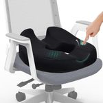 ZHOOGE Donut Pillow Chair Seat Cushion, Memory Foam Firm Coccyx Pad Donut Cushion for Long Sitting, Office Chair, Gaming Chair and Car Seat Cushion - Black 15.5 * 17.5 * 5.5 in