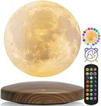 QQV Levitating Moon Lamp 3D Printing LED Magnetic Floating Moon Light with 3 Colors Modes, Spinning in Air Freely and Best Birthday Gifts, Night Light for Home Office