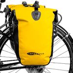 AFISHTOUR Waterproof Bike Panniers - 25L Saddle Bags for Bicycles Rear Rack - Bike Bag for Grocery, Laptop (Yellow, 1 PCS)