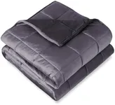 Bare Home Weighted Blanket Twin or Full Size 7lb (40" x 60") - Minky Fleece - Premium Heavy Blanket Nontoxic Glass Beads (Black, 40"x60")