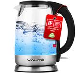 Vianté Electric Glass Tea Kettle. Fast Water Boiler. BPA-FREE. Stainless Steel & Borosilicate Glass. Designed in Italy. 1.7 Liters capacity.