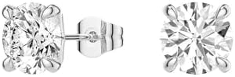 MSBLUE® 2 Ct. DEW Moissanite Earring Studs | Stunning Diamond Alternative | 925 Sterling Silver Rhodium Finished | D Color VVS1 Clarity | Perfect for Anniversary, Women