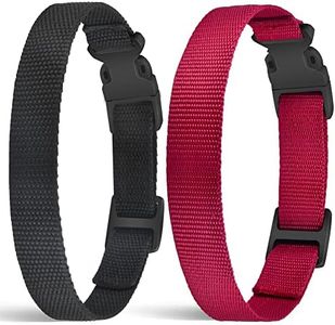 PetJoy Reflective Nylon Dog Collars, Replacement Collar for Shock Collar, Adjustable Classic Dog Collar Strap for Small Medium Large Dogs (Black & Red)