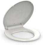 Toilet Seat, Round Toilet Seat with Quick-Release And Quick-Attach, Plastic Toilet Seat with Soft Close, Never Loosen, Easy Install and clean - Fits Most Round Toilets Biscuit