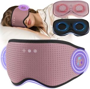 LC-dolida Schlafmaske mit Kopfhörer Bluetooth V5.4, Schlafkopfhörer mit 2 Abnehmbaren 3D Konturierten Augenpolster & Mikrofon,Komfortable Passform für Seitenschläfer,Mittagsschlaf,Reisen