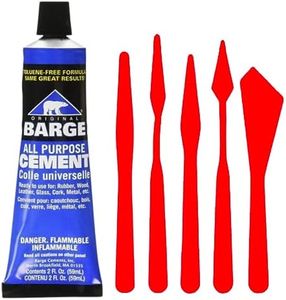 Barge Contact Cement Adhesive All Purpose (2oz) with Pixiss Paste Spreaders (5pcs) - Water Resistant & Toluene-Free Quick Dry Cement - Barge Cement for Shoes, Vinyl, etc. with 5pc Glue Spreader Set