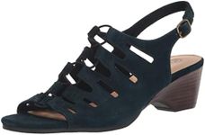 Bella Vita Women's Zamira Wedge Sandal, Navy Suede Leather, 7 X-Wide