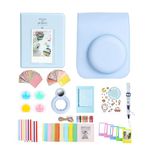 12 in 1 Accessories Kit for Fujifilm Instax Mini 12 Instant Camera With Camera Case+Photo Album & Frames+DIY Sticker+Selfie Lens+Wall Hanging Frame+Colored Filter (Pastel Blue)